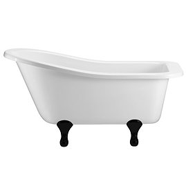 Burlington - Buckingham Slipper 1500mm Freestanding Bath with Black Classical Legs Large Image