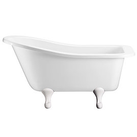 Burlington - Buckingham Slipper 1500mm Freestanding Bath with White Classical Legs Large Image