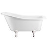 Burlington - Buckingham Slipper 1500mm Freestanding Bath with White Classical Legs Large Image