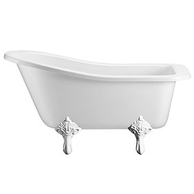 Burlington - Buckingham Slipper 1500mm Freestanding Bath with White Traditional Legs Large Image