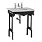 Burlington Georgian Carrera Marble Basin with Black Aluminium Wash Stand Feature Large Image