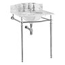 Burlington Georgian Carrara Marble Basin with Chrome Wash Stand Profile Large Image