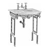 Burlington Georgian Carrera Marble Basin with Polished Aluminium Wash Stand Feature Large Image