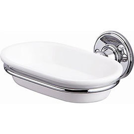 Burlington Ceramic Soap Dish with Chrome Holder - A1CHR Medium Image