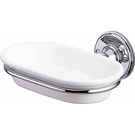 Burlington Ceramic Soap Dish with Chrome Holder - A1CHR Large Image