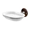 Burlington Ceramic Soap Dish with Chrome Holder - Walnut - A1WAL Large Image