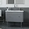 Burlington Chalfont 1000mm Classic Grey Single Drawer Double Basin Unit with Chrome Handles  Standar