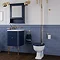 Burlington Chalfont 550mm Blue Single Drawer Vanity Unit with Gold Handle Feature Large Image