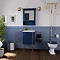 Burlington Chalfont 550mm Blue Single Drawer Vanity Unit with Gold Handle Standard Large Image