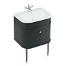 Burlington Chalfont 650mm Matt Black Single Drawer Vanity Unit with Chrome Handle Large Image