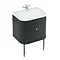 Burlington Chalfont 650mm Matt Black Single Drawer Vanity Unit with Chrome Handle Large Image