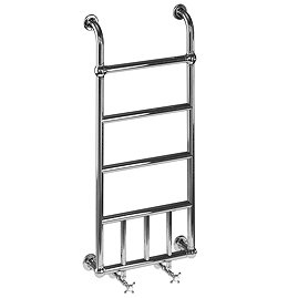 Burlington - Chaplin chrome traditional radiator with angled valves Large Image