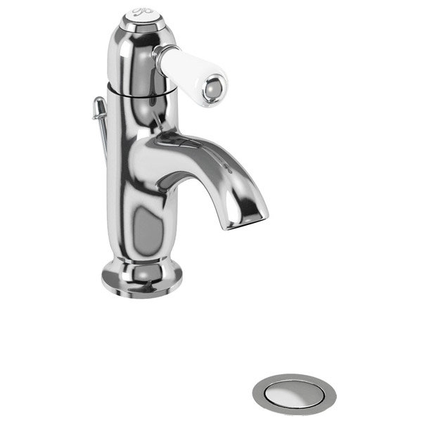 Burlington Chelsea Curved Mono Basin Mixer Tap with Pop Up Waste - CH22 Large Image
