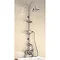 Burlington Claremont Angled Bath Shower Mixer w Riser, Curved Arm, 9" Rose & Handset Large Image