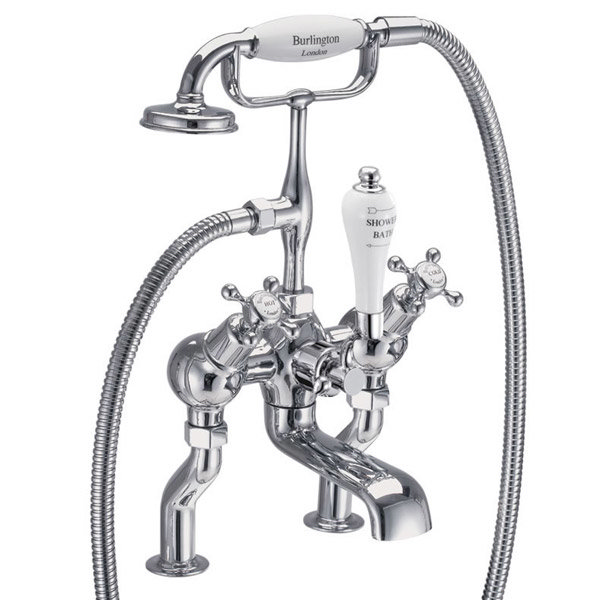 Burlington Claremont Angled Deck Mounted Bath/Shower Mixer - CL19 Large Image