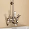 Burlington Claremont Angled Wall Mounted Bath Shower Mixer, Curved Arm w Rigid Riser & 6" Rose Feature Large Image