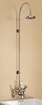 Burlington Claremont Angled Wall Mounted Bath Shower Mixer, Curved Arm w Rigid Riser & 6" Rose Large Image