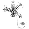 Burlington Claremont Basin Mixer Tap with Plug & Chain Waste - CL5 Large Image