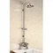 Burlington Claremont Bath Shower Mixer w Riser, Straight Arm, 9" Rose & Soap Basket Large Image