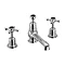 Burlington Claremont Black 3TH Basin Mixer with Pop-up Waste Large Image