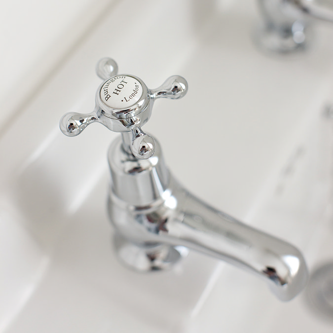 Burlington Claremont - Chrome 3" Basin Taps - CL1 Profile Large Image