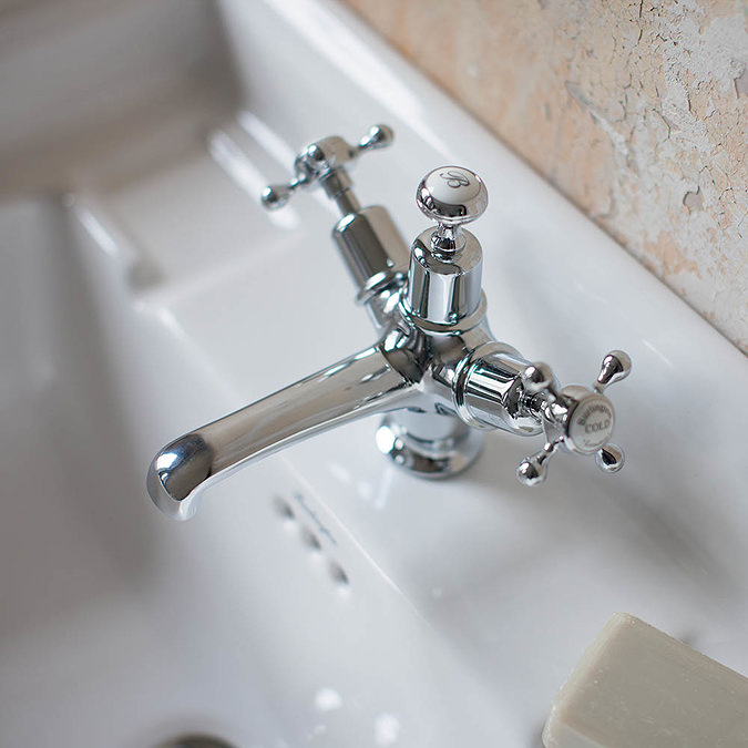 Burlington Claremont - Chrome Basin Mixer Tap with Pop Up Waste - CL4 Standard Large Image
