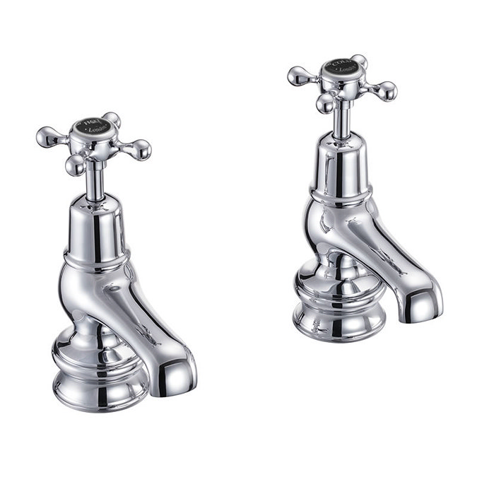 Burlington Claremont Regent Black Basin Taps 3" Large Image