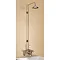 Burlington Claremont Wall Mounted Bath Shower Mixer w Rigid Riser, Straight Arm & 6" Rose Large Imag