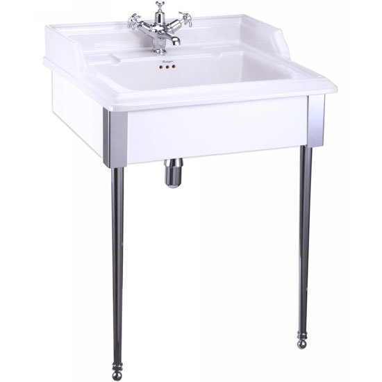 Burlington Classic 65cm Basin & Designer Wash Stand 1TH with Classic Waste - 3 x Colour Options Profile Large Image