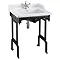 Burlington Classic 65cm Basin with Black Aluminium Wash Stand - Various Tap Hole Options Large Image