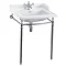 Burlington Classic 65cm Basin and Chrome Basin Stand - Various Tap Hole Options Large Image