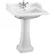 Burlington Classic Square 65cm Basin with Pedestal - Various Tap Hole Options Large Image