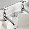 Burlington Classic 2TH Basin with Invisible Overflow/Waste and Chrome Wash Stand Feature Large Image