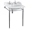 Burlington Classic 2TH Basin with Invisible Overflow/Waste and Chrome Wash Stand Large Image