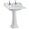 Burlington Classic Square 65cm Basin with Invisible Overflow/Waste & Pedestal Large Image