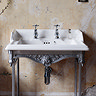 Burlington Classic 65cm Basin with Polished Aluminium Wash Stand - Various Tap Hole Options Profile Large Image