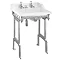 Burlington Classic 65cm Invisible Overflow Basin with Polished Aluminium Wash Stand Large Image