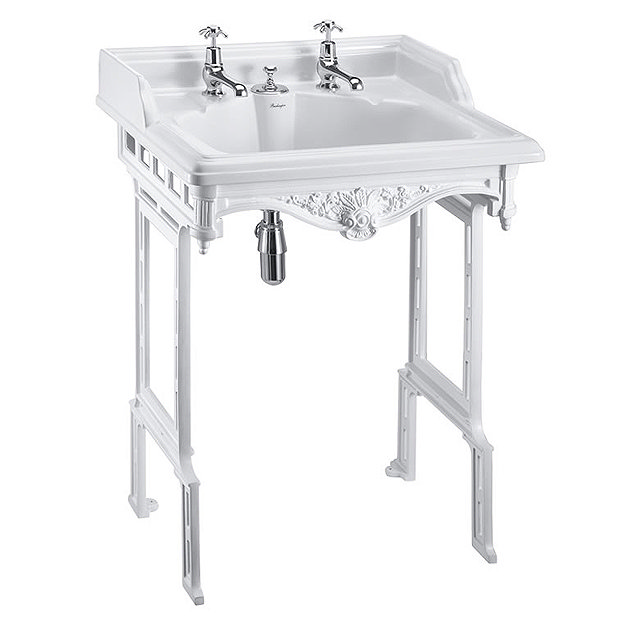 Burlington Classic 65cm Invisible Overflow Basin with White Aluminium