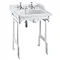 Burlington Classic 65cm Invisible Overflow Basin with White Aluminium Wash Stand Large Image