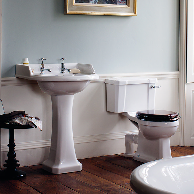 Burlington Classic Round 65cm Basin with Pedestal - Various Tap Hole Options Profile Large Image