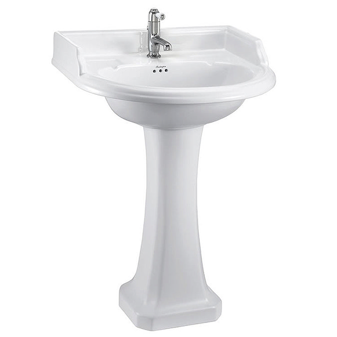 Burlington Classic Round 65cm Basin with Pedestal - Various Tap Hole Options Large Image