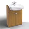 Burlington Classic Semi Recessed Basin with Vanity Unit - Oak Large Image