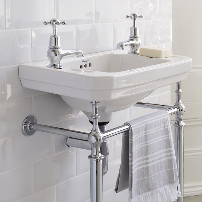 Burlington Cloakroom Victorian Basin and Chrome Wash Stand Profile Large Image