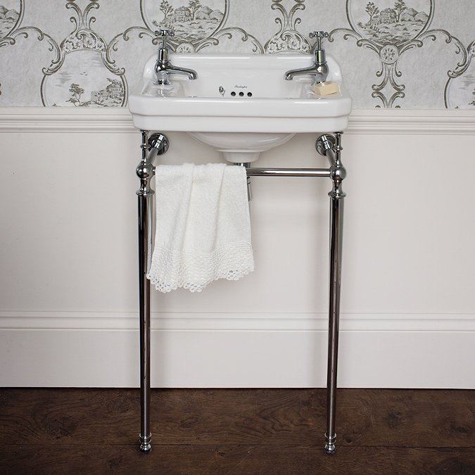 Burlington Cloakroom 2TH Edwardian Basin and Chrome Wash Stand Profile Large Image