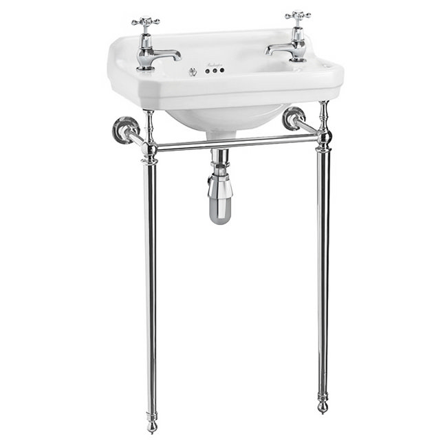 Burlington Cloakroom 2TH Edwardian Basin and Chrome Wash Stand Large Image