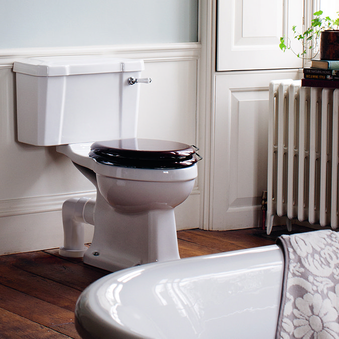Burlington Close Coupled Traditional Toilet - Ceramic Lever Flush Profile Large Image