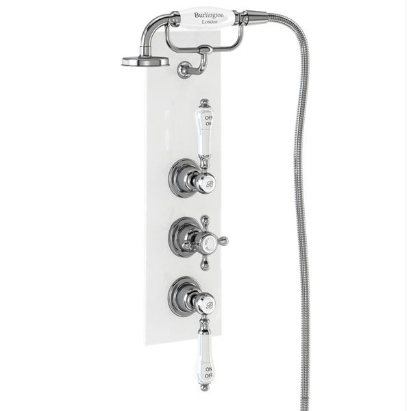 Burlington Clyde Concealed Valve & Cradle Dual Outlet - Claremont - Ceramic Plate Large Image