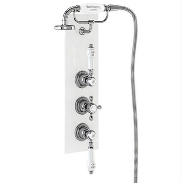 Burlington Clyde Concealed Valve & Cradle Dual Outlet - Claremont - Ceramic Plate Profile Large Image