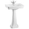Burlington Contemporary Medium Basin and Pedestal - Various Tap Hole Options Large Image