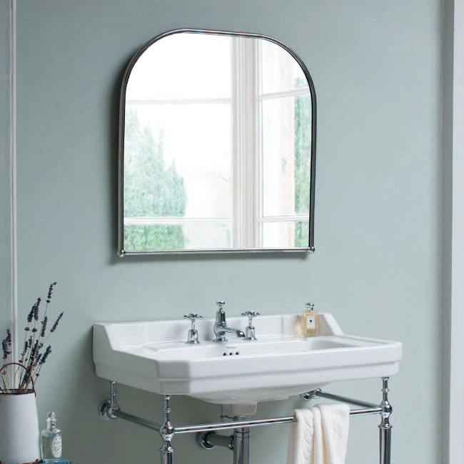 Burlington Curved Mirror with Chrome Frame - 700x700mm Profile Large Image